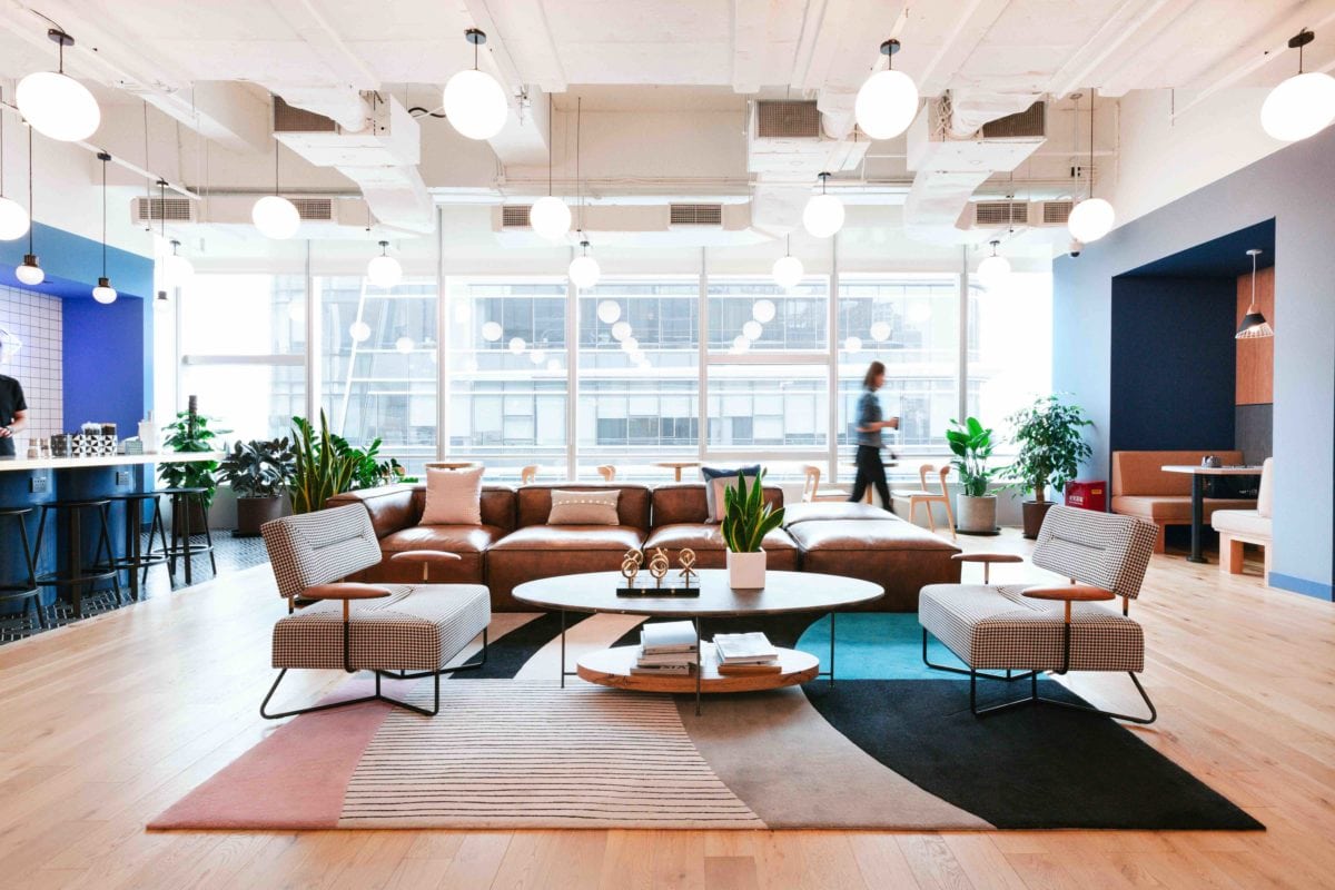 A WeWork common space.
