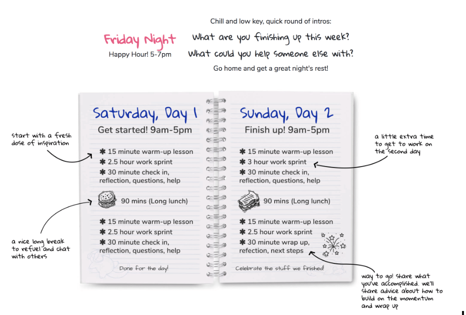 The itinerary. Read to get stuff done? (Courtesy image)