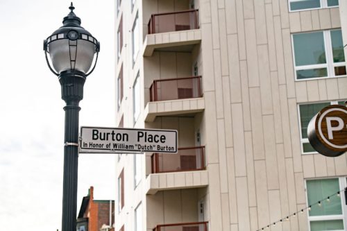 The new Burton Place sign. (Photo courtesy of BPG)