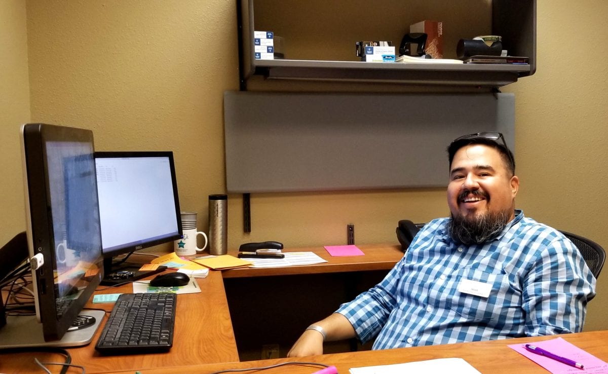 Jacob at his desk