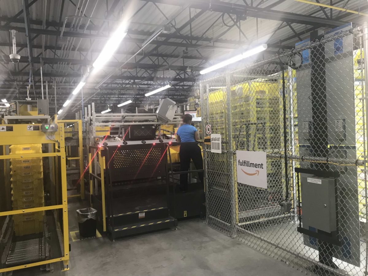 Inside Amazon's Sparrows Point fulfillment center. (Photo by Stephen Babcock)