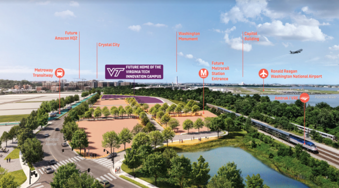 A rendering of Virginia Tech’s Innovation Campus.