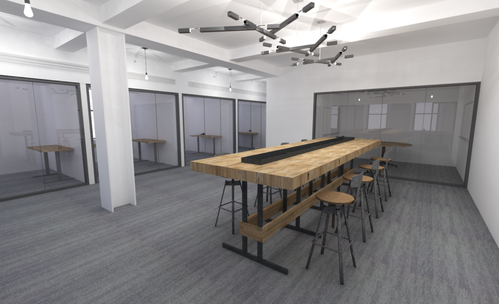A rendering of Delaware Prosperity Partership's forthcoming space on The Mill's seventh floor.