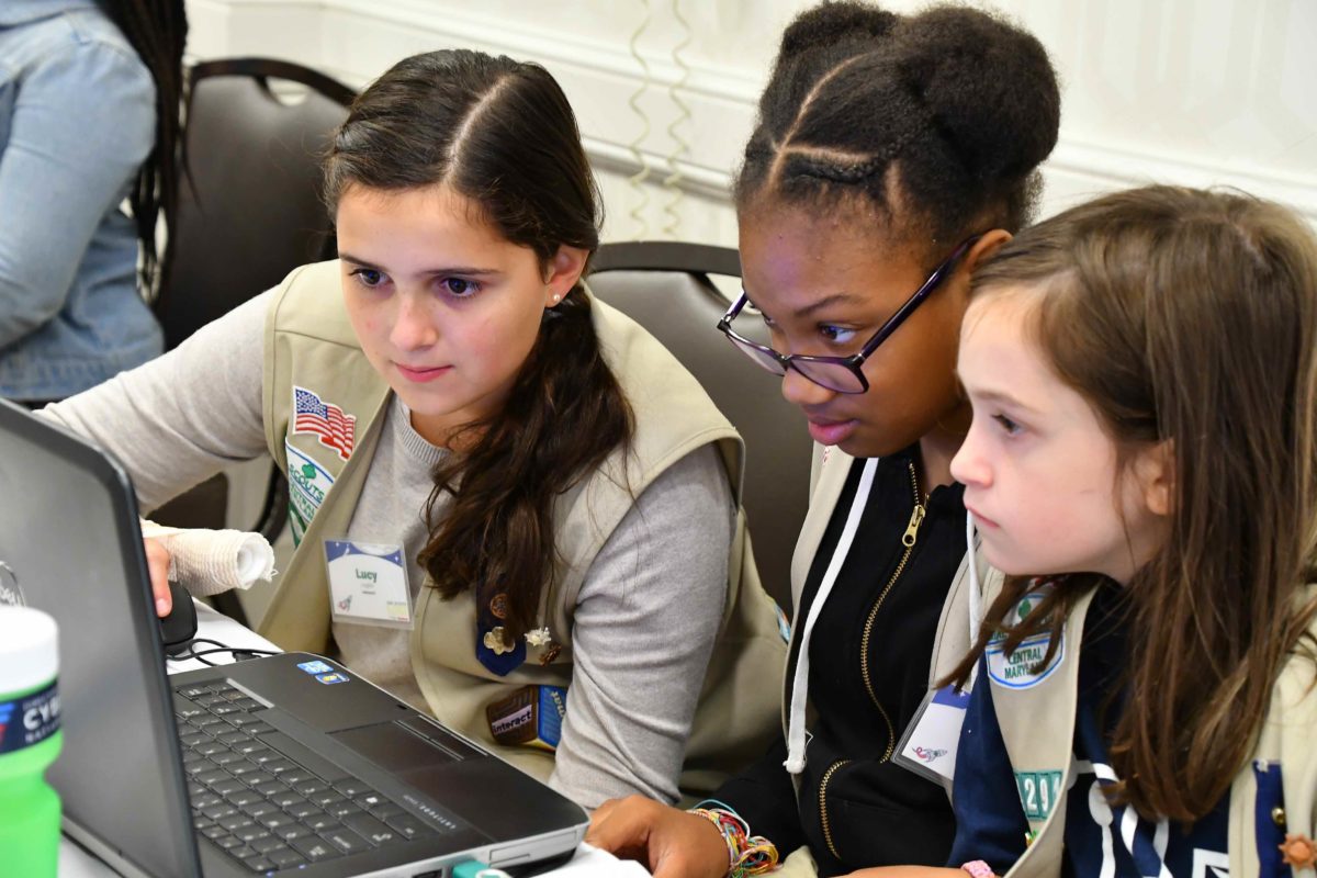 Girl Scouts worked to stop a "cyberattack" against a Moon colony. (Photo Courtesy of Girl Scouts of Central Maryland)