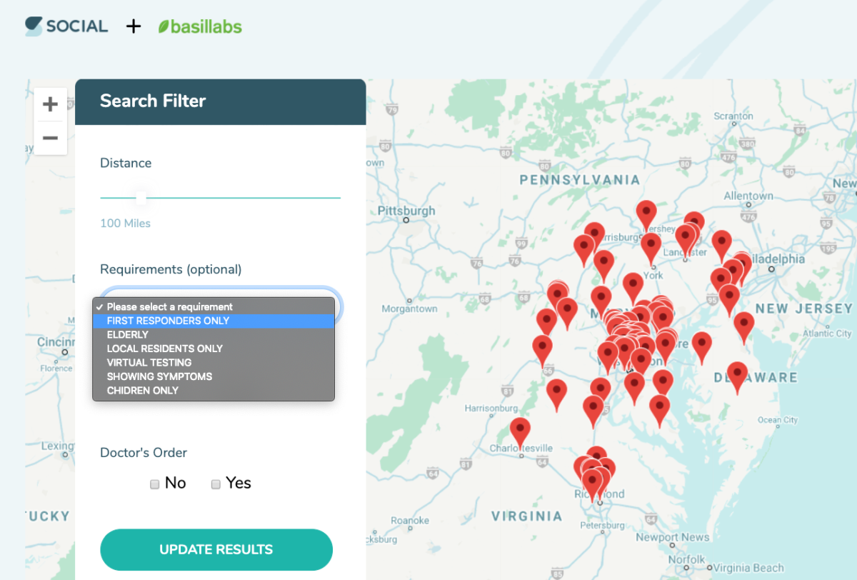 Two Georgetown startups launched a COVID 19 testing locator