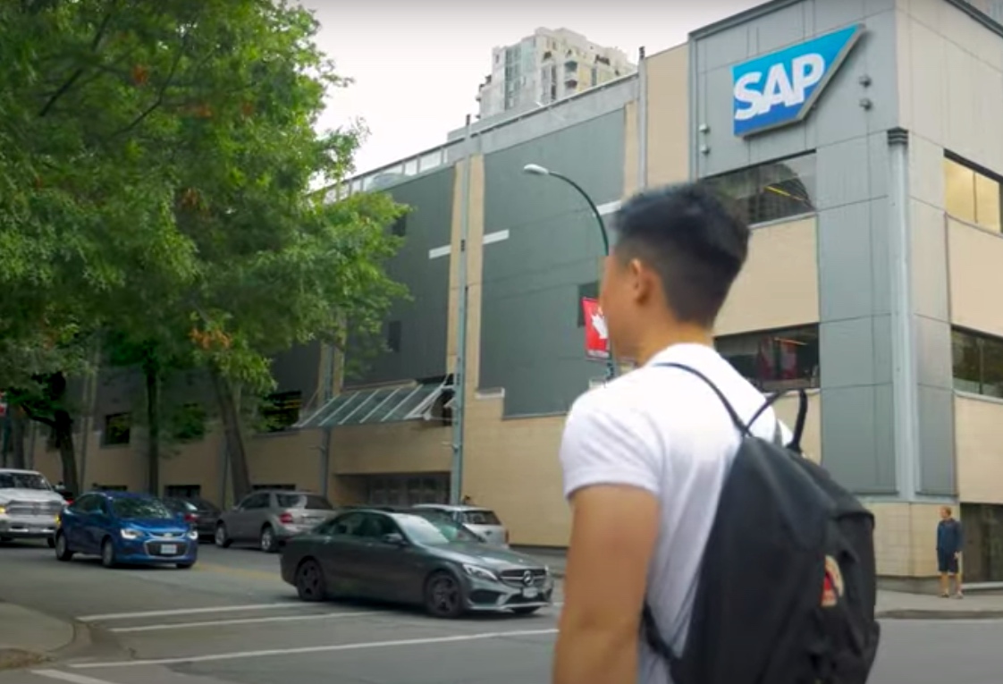 An intern walks into SAP’s Vancouver office in 2019.
