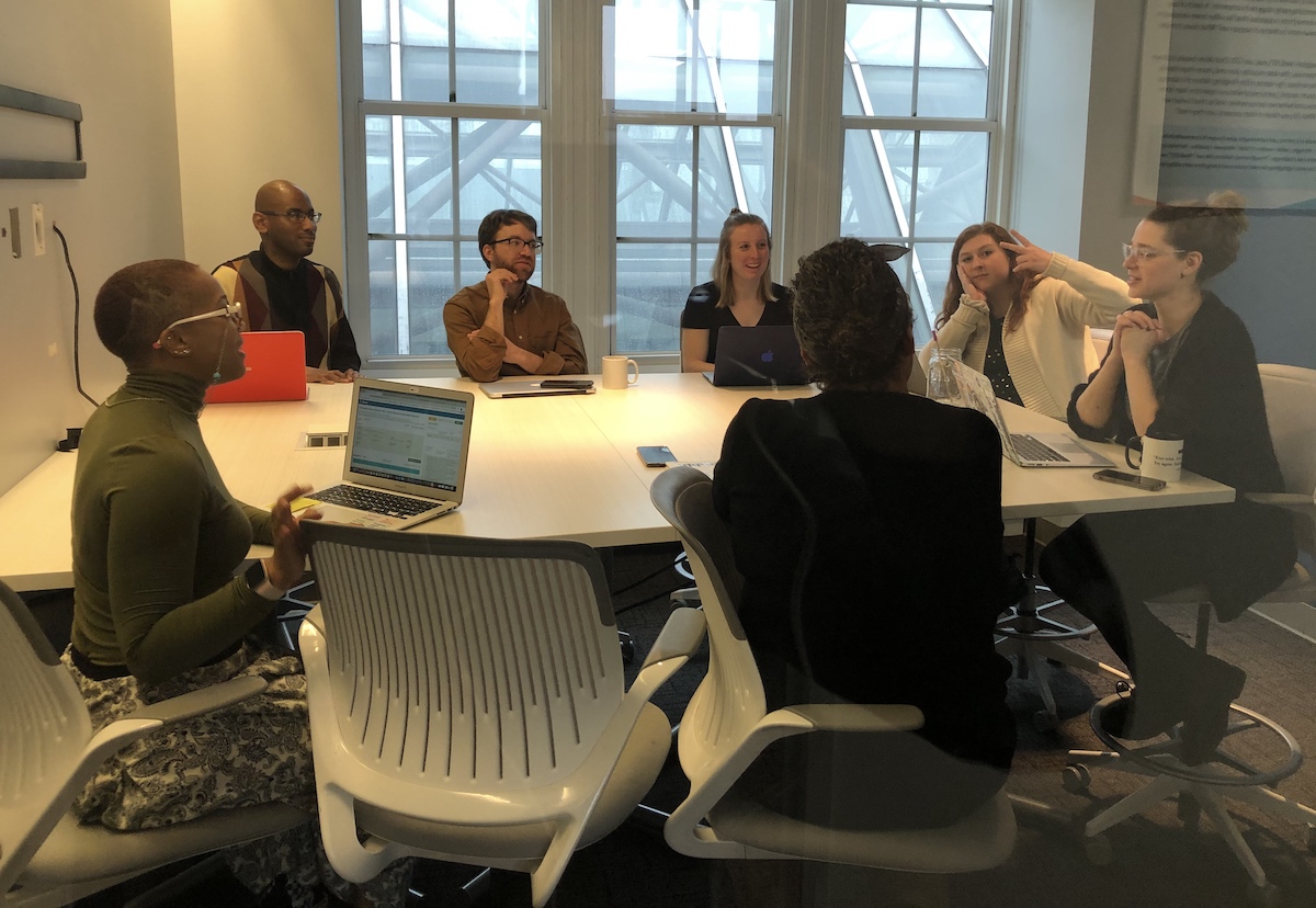 Technical.ly’s editorial team at Philly HQ in February 2020.