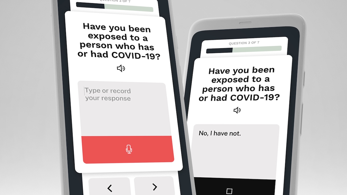 COVID-19 Voice Screener app’s questions.