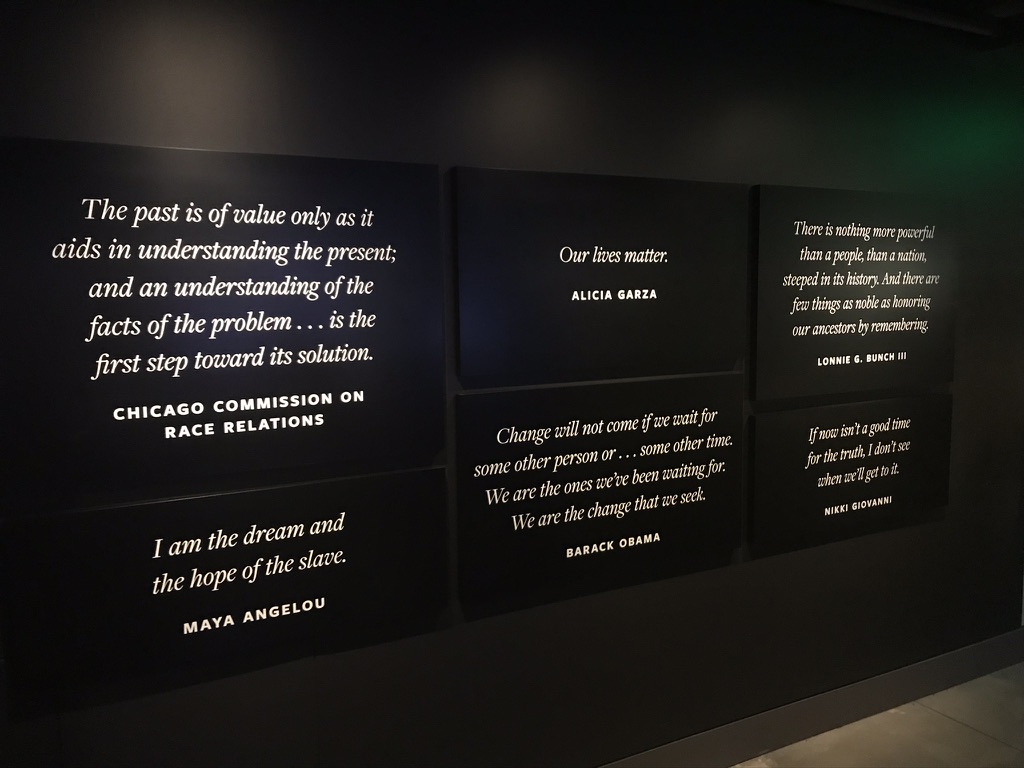 Quotations at the National Museum of African American History and Culture. (Photo by Alex Galiani)