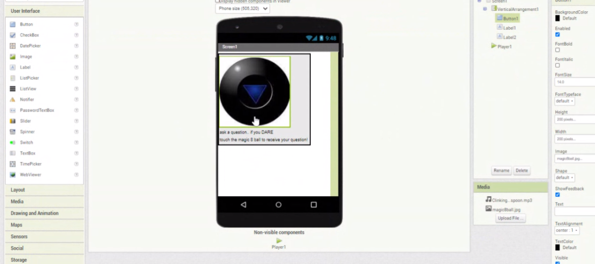A screenshot of Malika S.’s Magic Eight-Ball app.