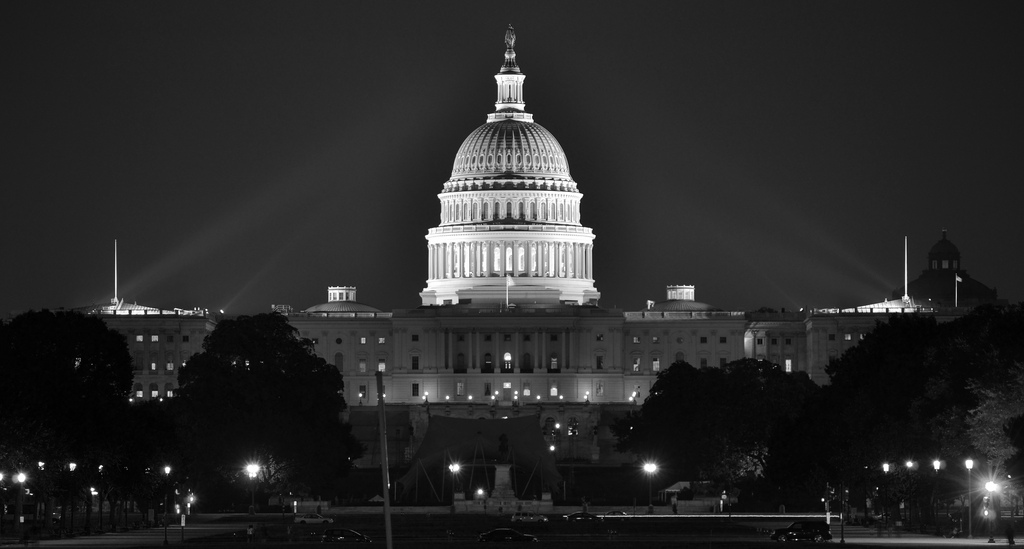 The U.S. Capitol in the spotlight.