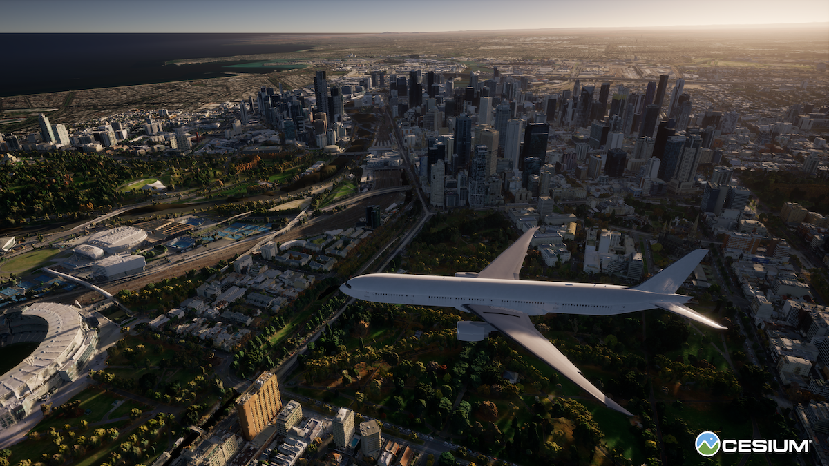 A Cesium for Unreal plane in Melbourne.