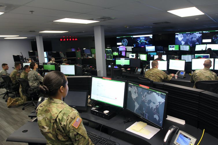 Military units like the 780th Military Intelligence Brigade shown here are just one component of U.S. national cyber defense.