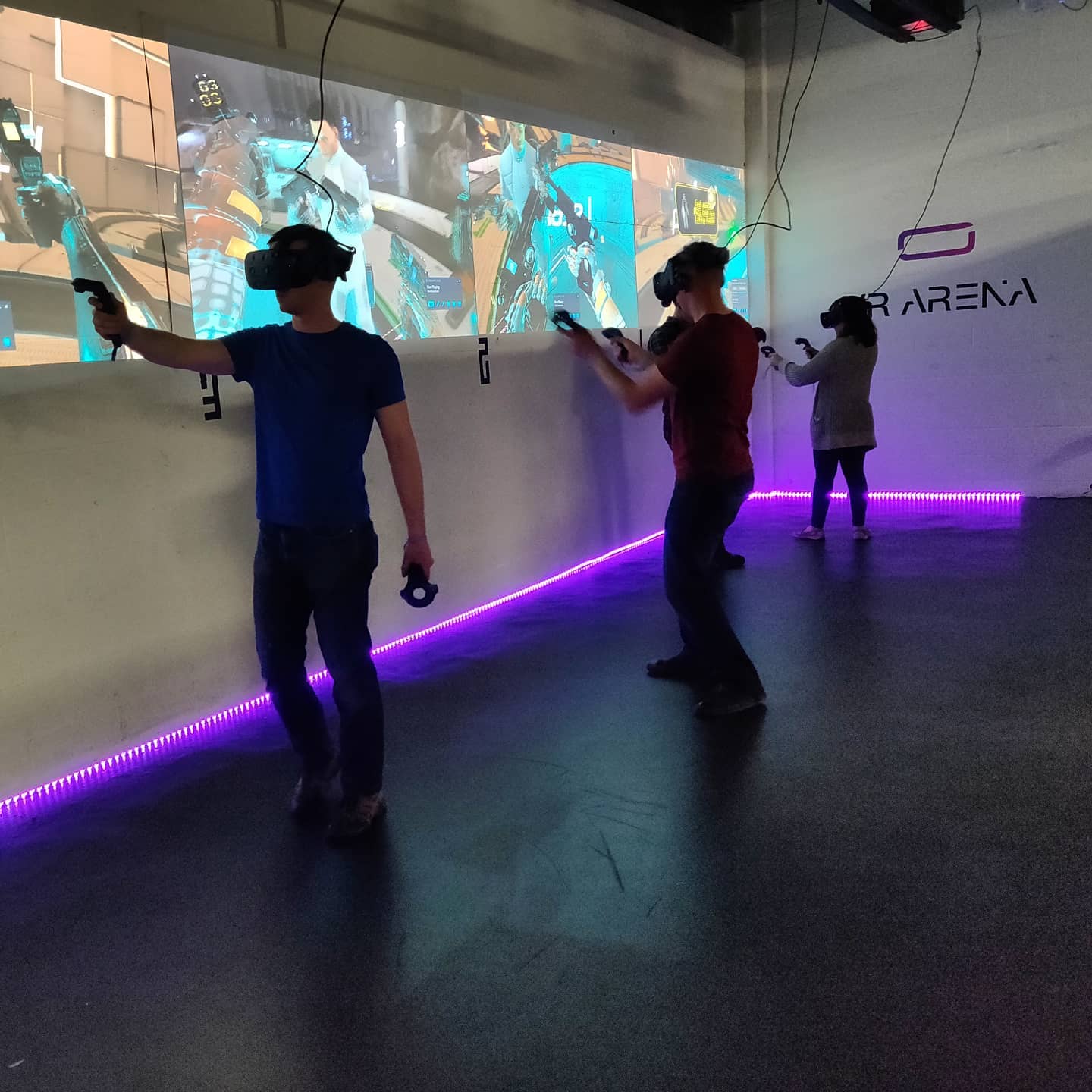 In the arena at VR Zone DC.
