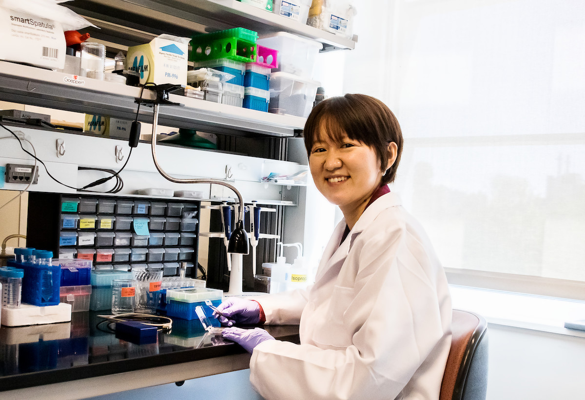 Dr. Zehui Xia in her lab.