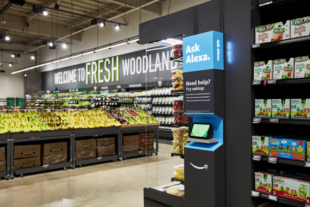 Inside the first Amazon Fresh store in Los Angeles.