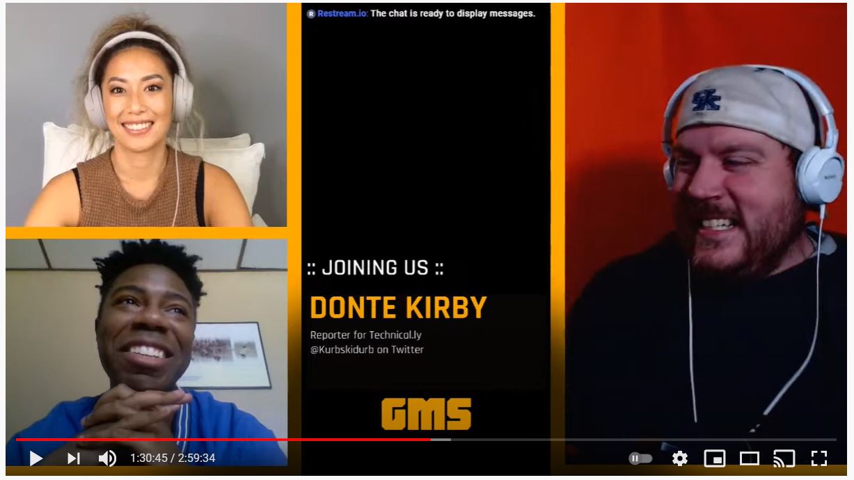 Donte Kirby appearing on Gaming Morning Show.