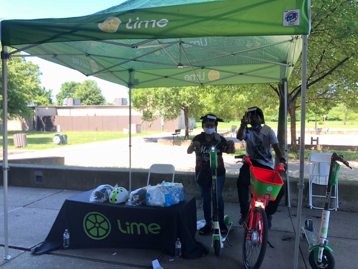 Lime riders at an event at the Anacostia Roller Skating Rink in June. 