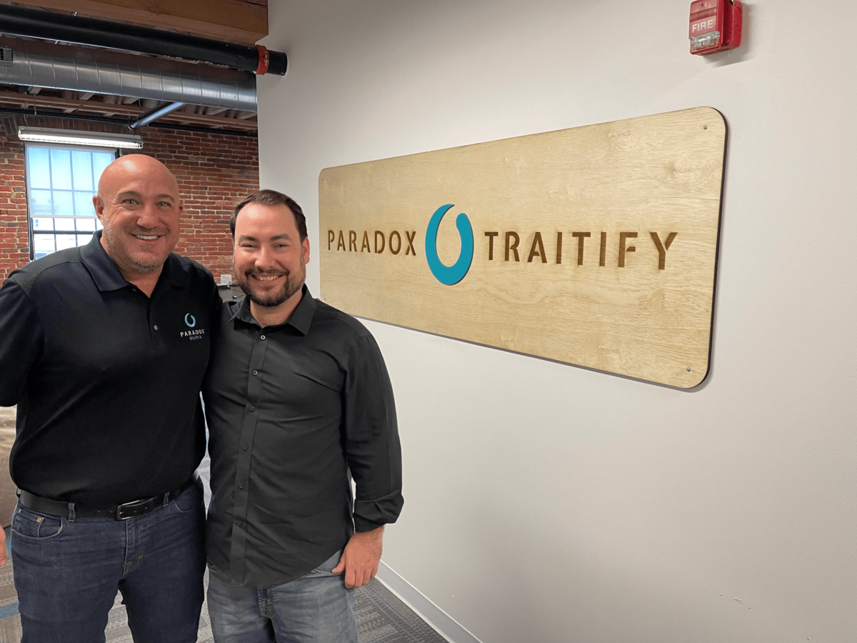Paradox CEO Aaron Matos (left) and Traitify cofounder Dan Sines.