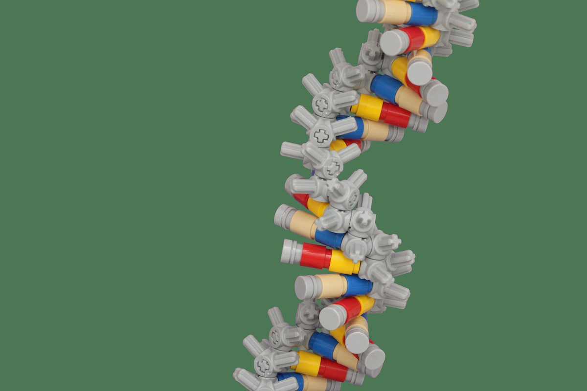 A rendering of a double helix of DNA.