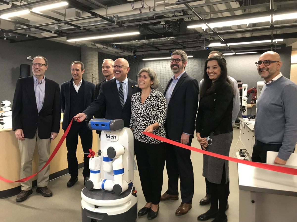 Representatives from Carnegie Mellon University and JP Morgan Chase gather for the opening of the AI Maker Space.
