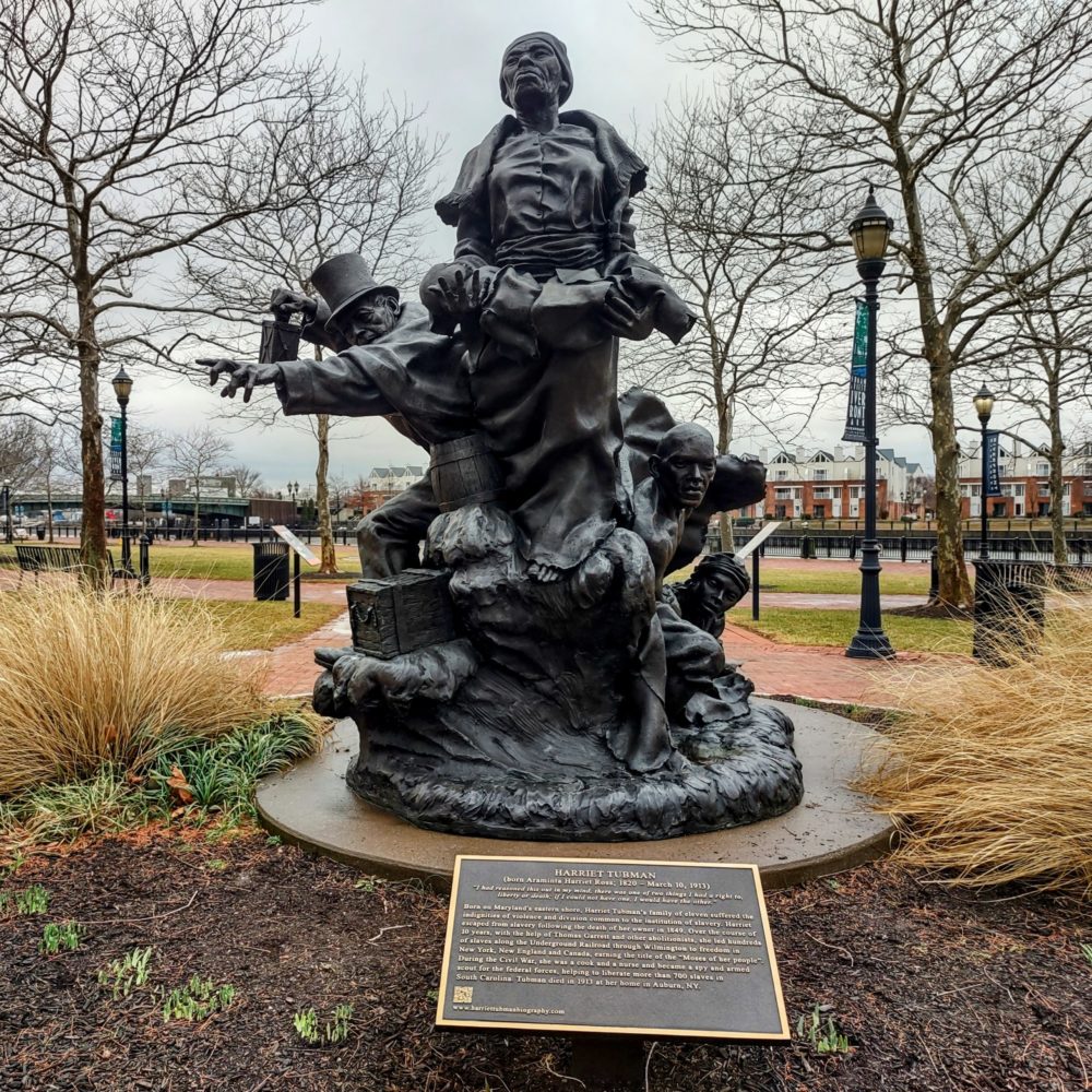 The statue at Tubman Garrett Park