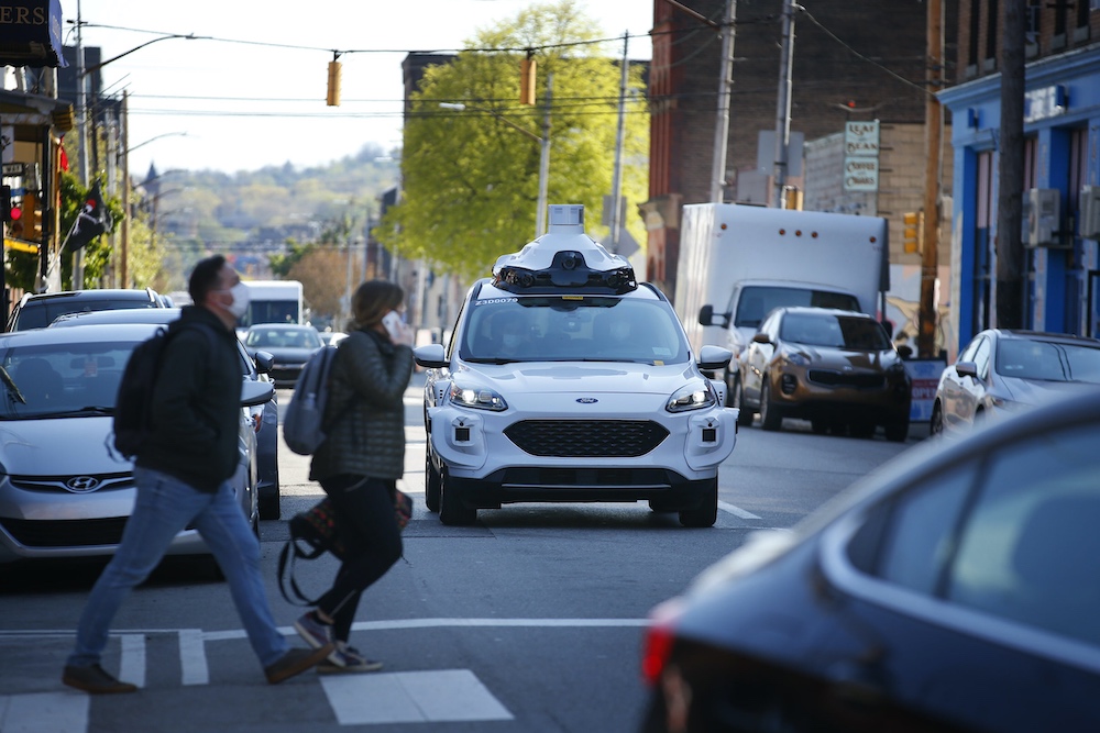 An autonomous vehicle on a public street