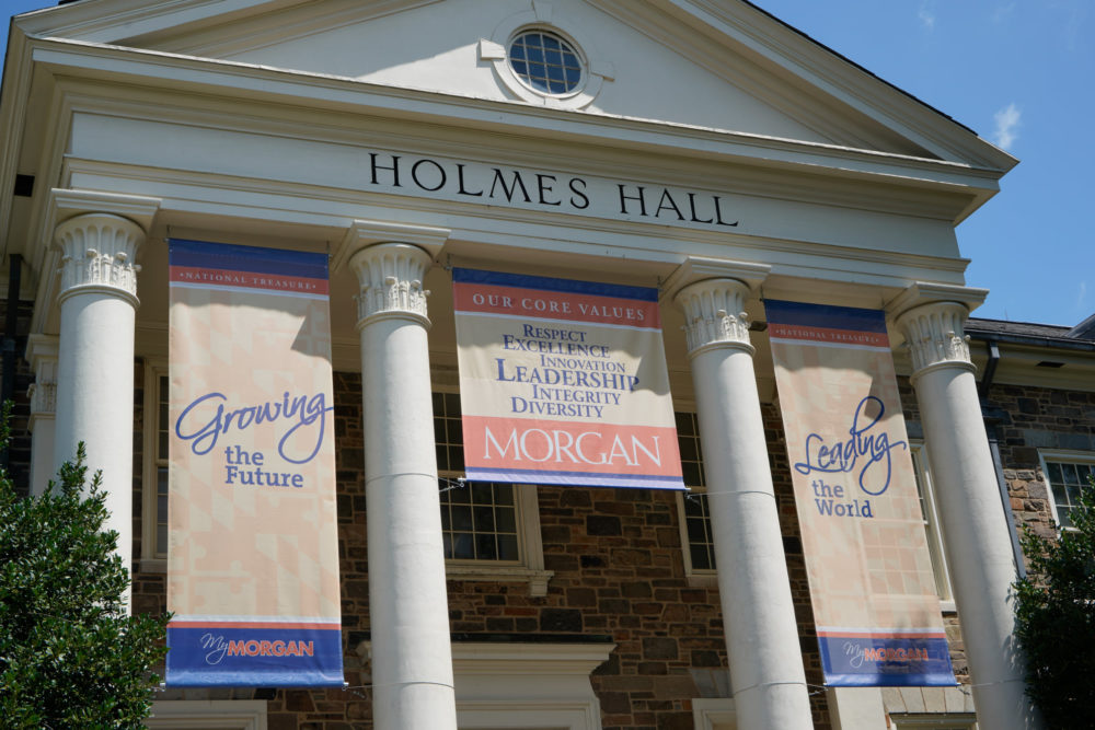 Holmes Hall, one of Morgan State University’s main campus buildings. 