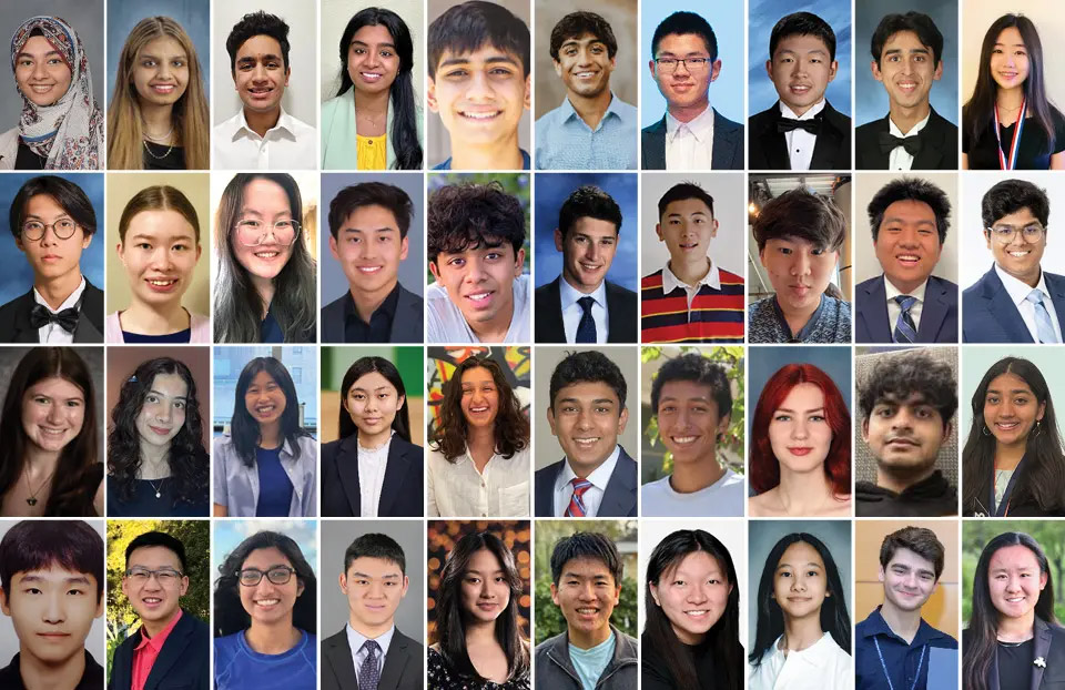 Headshots of 40 high school students.